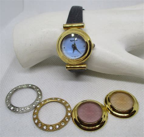 gold interchangeable bezel watch